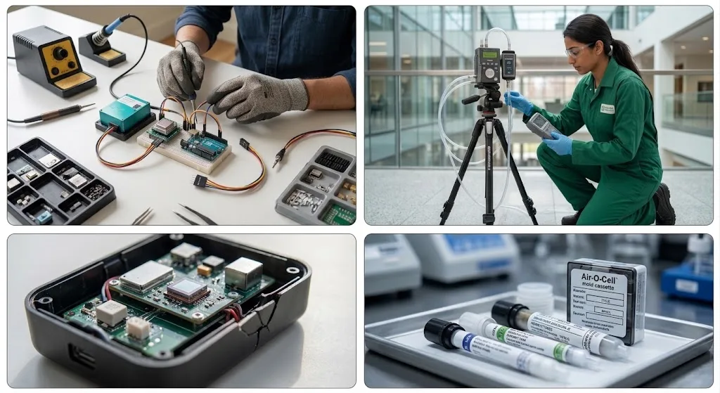 DIY air monitor compared with professional IAQ testing equipment