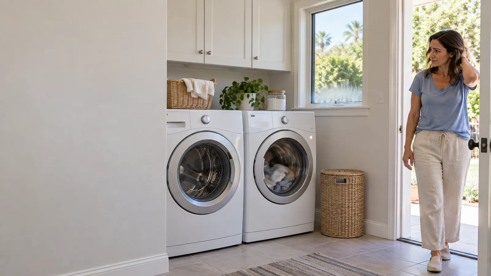 Hot and humid laundry room while the dryer is running