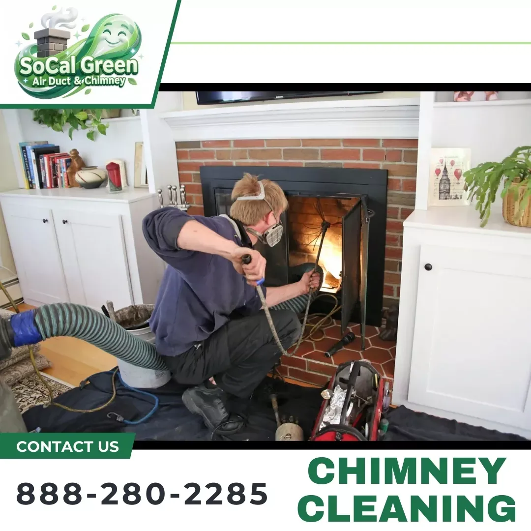 SoCal Green technician performing chimney flue inspection